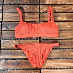 Cikada Australia Burnt Orange Ribbed Bikini Set 6